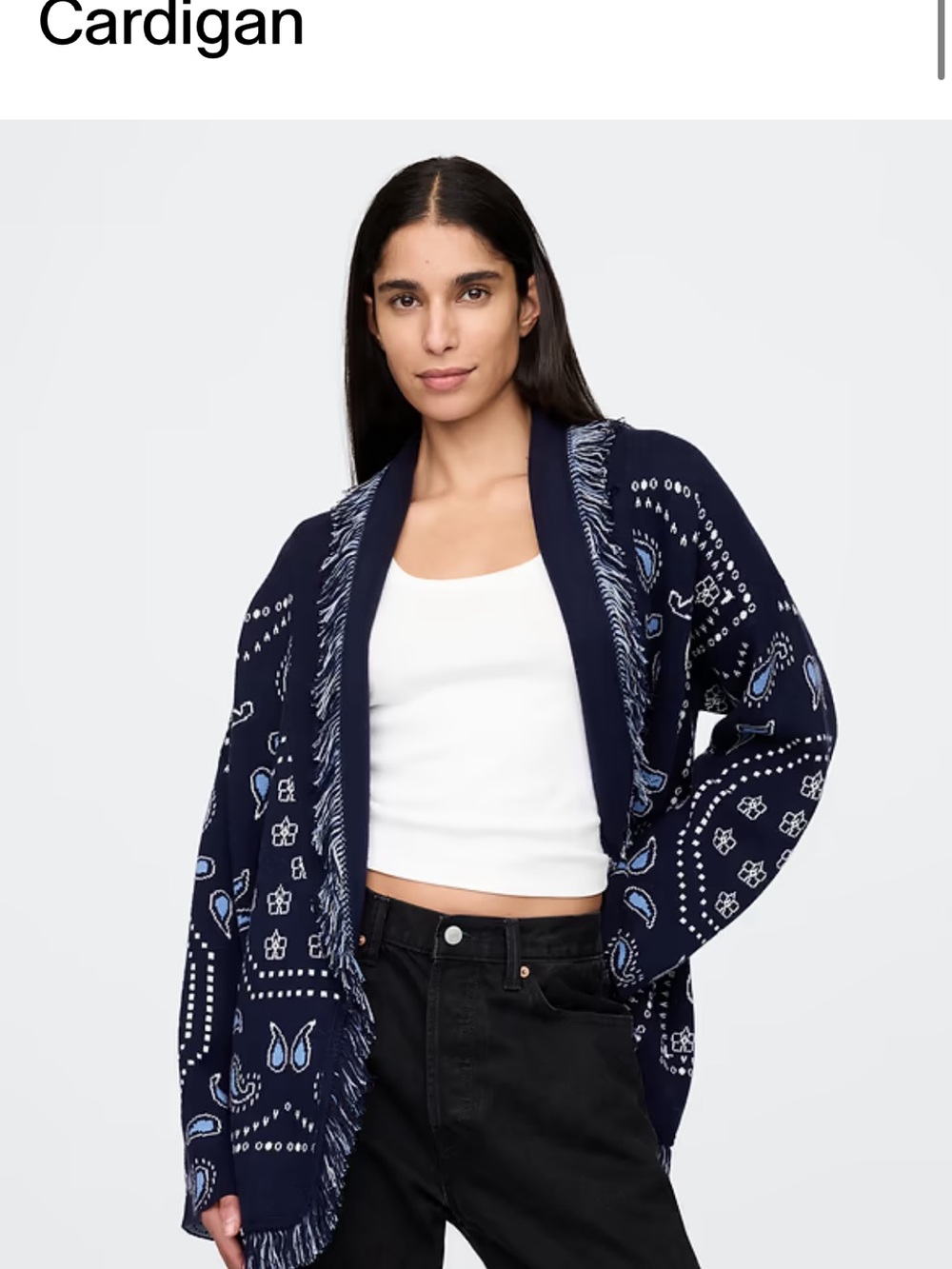 Gap Fringe Shawl Cardigan